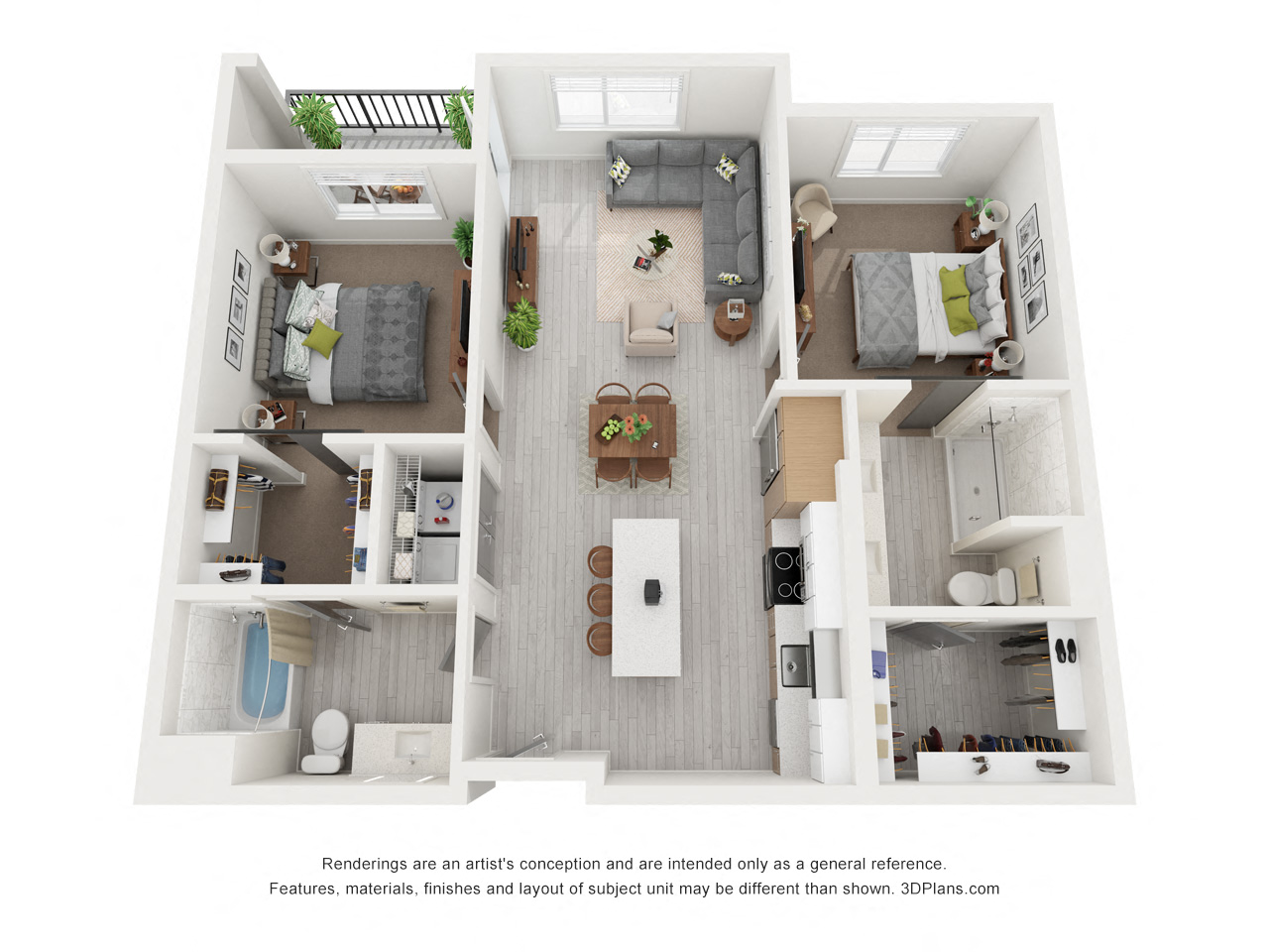 The Eisley_B2 2 bedroom floor plan